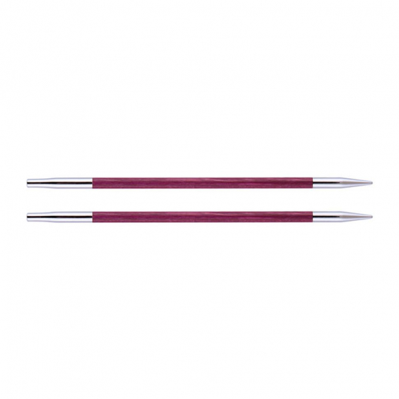 29255 Knit Pro Спицы съемные для вязания Royale 4мм для длины тросика 28-126см, ламинированная береза, розовая фуксия, 2шт