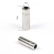 Наконечник для шнура металл TBY TC04 отв.4мм цв.никель уп. 50шт Наконечник для шнура металл TBY TC04 отв.4мм цв.никель уп. 50шт