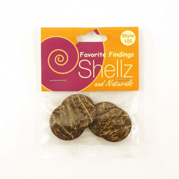 Пуговицы "Shellz & Natural" Dangle Round Coconut