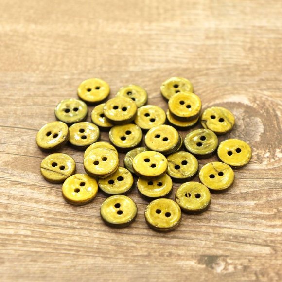 Пуговицы CONCEPT, размер 18, кокос, цвет COL.12 желто-зеленый
