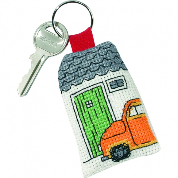 Набор для вышивания PERMIN арт.11-4317 Брелок Жёлтый фиат 5х7 см