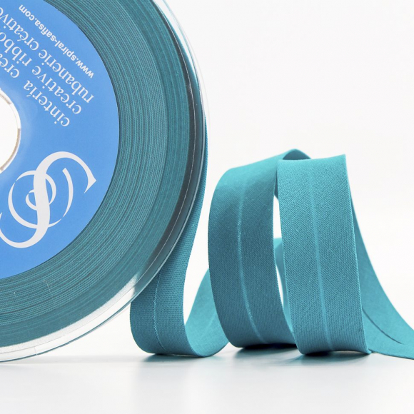 Косая бейка хлопок/полиэстер 20 мм, 25 м, цвет 55, малахитовый