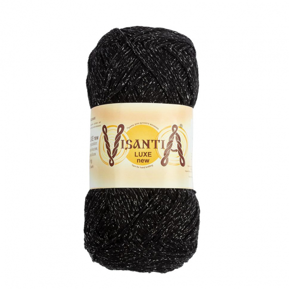 Пряжа VISANTIA LUXE new (85% вискоза, 15% люрекс) 5х100г/240м цв.14 черный с черным