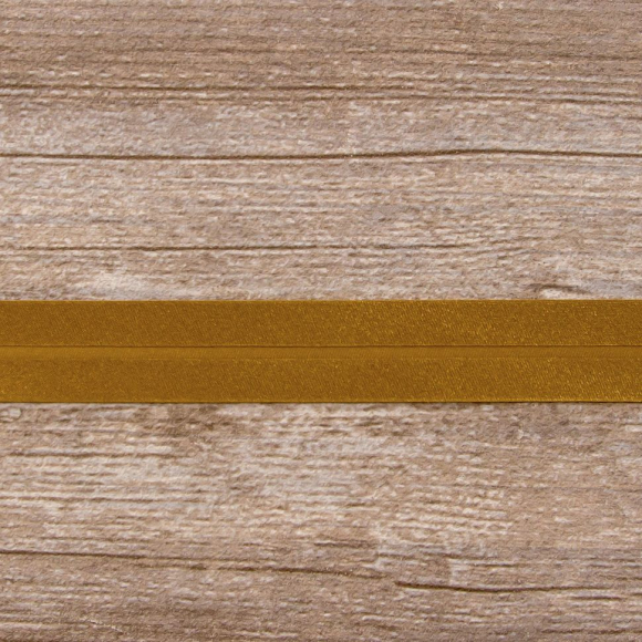 Косая бейка атласная 20 мм, 25 м, цвет 64, молочный шоколад