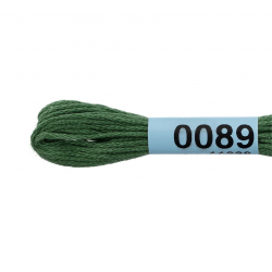Нитки для вышивания Gamma мулине (0001-0206) 100% хлопок 24 x 8 м цв.0089 серо-зеленый