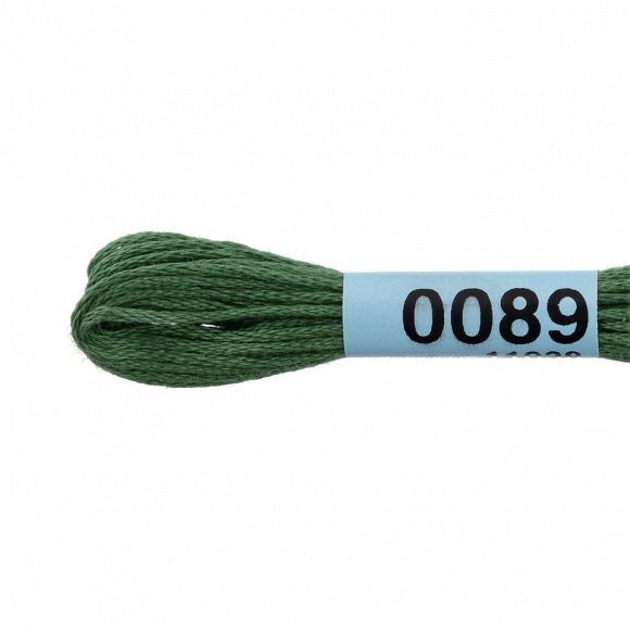 Нитки для вышивания Gamma мулине (0001-0206) 100% хлопок 24 x 8 м цв.0089 серо-зеленый