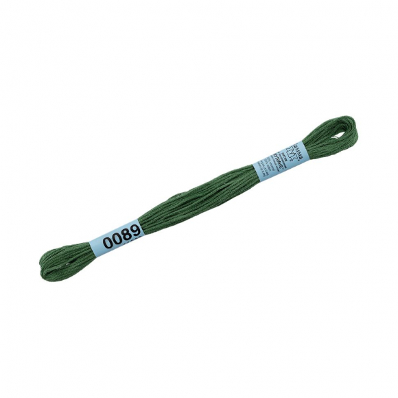 Нитки для вышивания Gamma мулине (0001-0206) 100% хлопок 24 x 8 м цв.0089 серо-зеленый