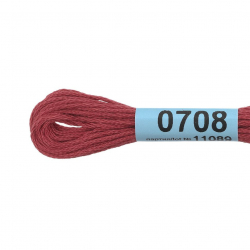 Нитки для вышивания Gamma мулине (0207-0819) 100% хлопок 24 x 8 м цв.0708 св.бордовый