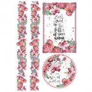 103802_Бумага рисовая мини - формат "Акварелельные фиалки"