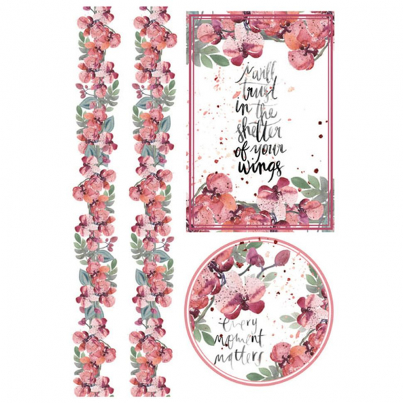 103802_Бумага рисовая мини - формат "Акварелельные фиалки"