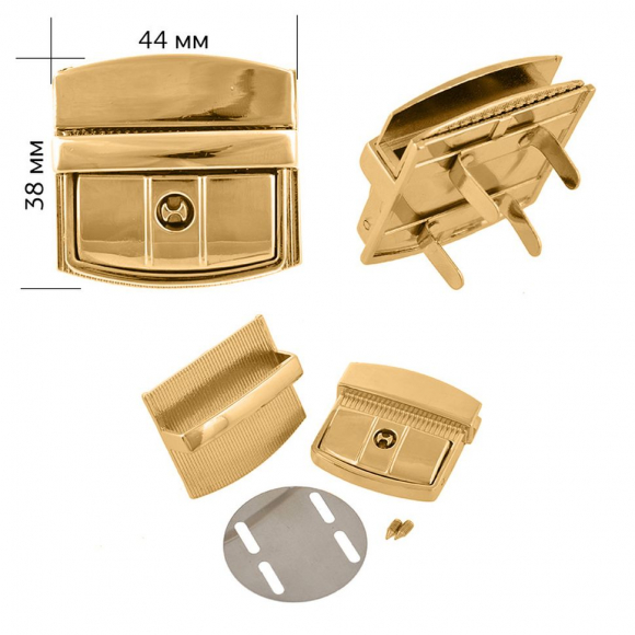 Замок цупферный TBY.107905 44х38мм цв.золото уп.1шт