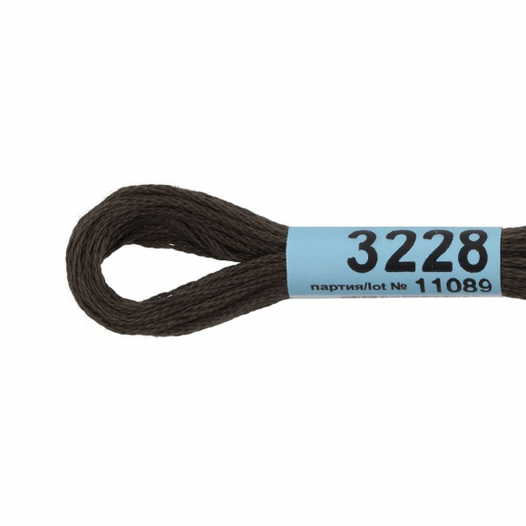 Нитки для вышивания Gamma мулине (3173-6115) 100% хлопок 24 x 8 м цв.3228 т.коричневый-хаки