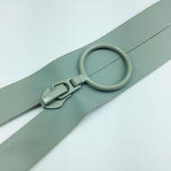 Молния водостойкая №7В6 одноцвет н/р 18см серый 132 кольцо