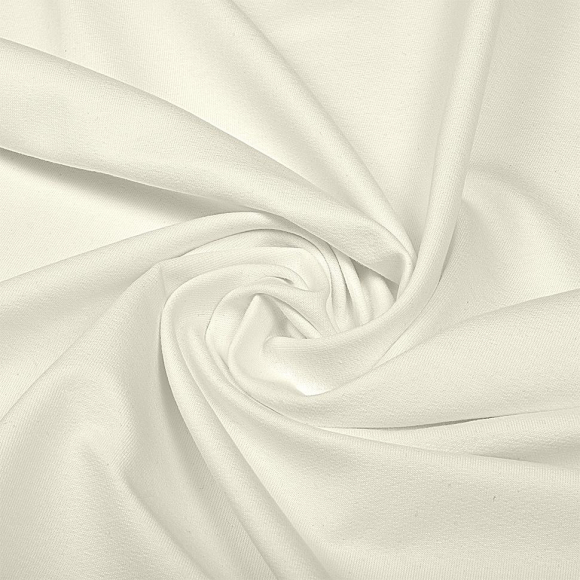 Ткань трикотаж Футер 2х нитка петля с лайкрой 240г пенье 180см экрю 11-0602 пач.20-30кг