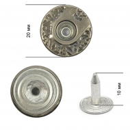Пуговицы джинсовые сталь 20мм CY 1230 New Star цв. никель черный уп. 1000шт