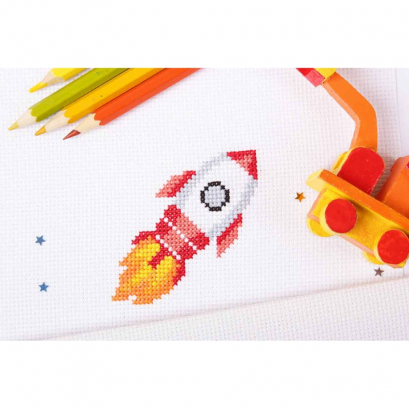 Набор для вышивания KLART арт. 12-038 Ракета 9,5х9,5 см Набор для вышивания KLART арт. 12-038 Ракета 9,5х9,5 см