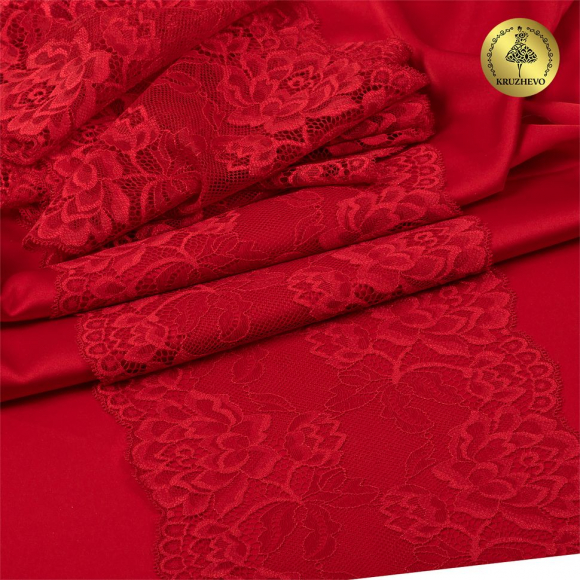 Кружево-стрейч KRUZHEVO арт.TBY.L838 шир.180мм цв.13 красный уп.25м