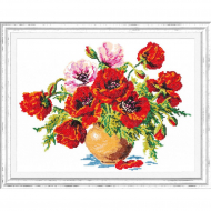 Набор для вышивания ЧУДЕСНАЯ ИГЛА арт.40-06 (В-028) Маки 34х25см