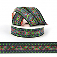 Лента (тесьма) жаккардовая арт.VB.30525V1 шир. 25мм цв.V1 уп.10 м