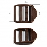 Пряжка регулятор трехщелевая 30мм LE30А цв.темно-коричневый нагрузка 90 кг уп.100 шт