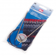 212136 PRYM Спицы круговые для вязания с гибкой черной леской 3,5мм 100см алюминий уп.1шт