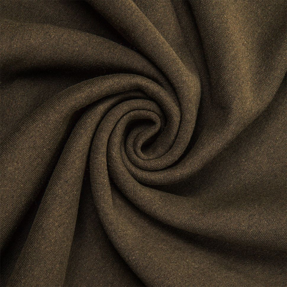 Ткань трикотаж Футер 3х нитка начес хлопок 320г пенье 185см хаки 19-0511 уп.6м