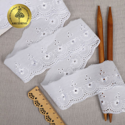 Кружево шитье KRUZHEVO арт.ТСВ-20S14 шир.5,5см цв.001 белый, уп.2,5м