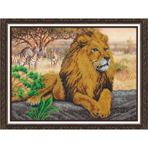Набор для вышивания бисером ПАУТИНКА арт.Б-1470 Царь зверей 38х28 см