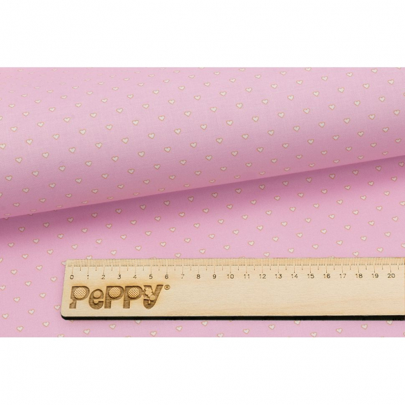 Ткань для пэчворка PEPPY Бабушкин Сундучок 140 г/м? 100% хлопок цв.БС-39 сердечки розовый уп.50х55 см