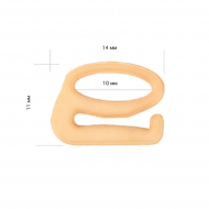 Крючок для бюстгальтера пластик TBY-82651 d10мм, цв.бежевый, уп.100шт