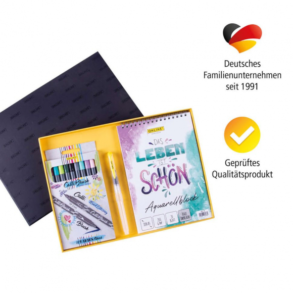 Набор для скетчинга и акварели "Aquarell Set" с лайнерами и аква-кистью, 13 предметов