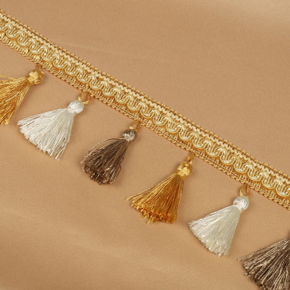 Бахрома для штор с кисточками арт.6152-0331 шир.60мм цв.3 цвета уп.10м