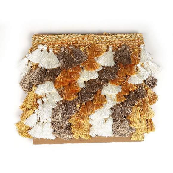 Бахрома для штор с кисточками арт.6152-0331 шир.60мм цв.3 цвета уп.10м