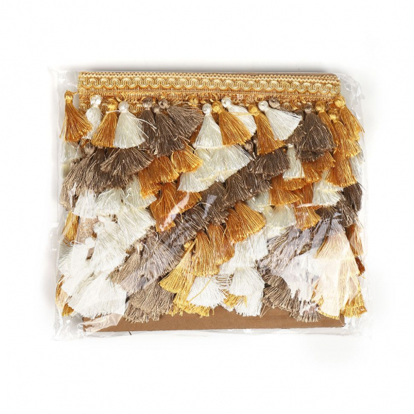 Бахрома для штор с кисточками арт.6152-0331 шир.60мм цв.3 цвета уп.10м