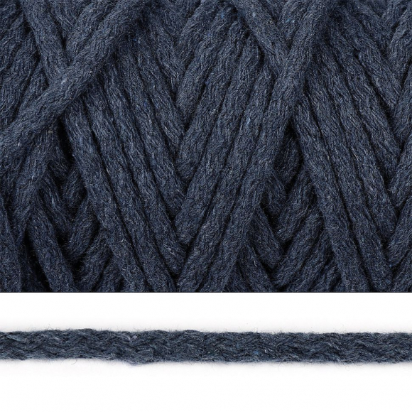 Шнур круглый х/б 08мм с наполнителем цв.2175 джинс уп.50м