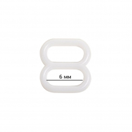 Пряжка регулятор для бюстгальтера пластик TBY-12676 6мм цв.белый, уп.100шт Пряжка регулятор для бюстгальтера пластик TBY-12676 6мм цв.белый, уп.100шт
