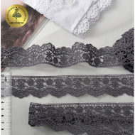 Кружево гипюр KRUZHEVO арт.TR.SUN.09 шир.32мм цв.306 т.серый уп.9м