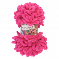 Пряжа ARACHNA LAZY BRIGHT (100% микрополиэстер) 5х100г/8,5м цв.01 розовый неон