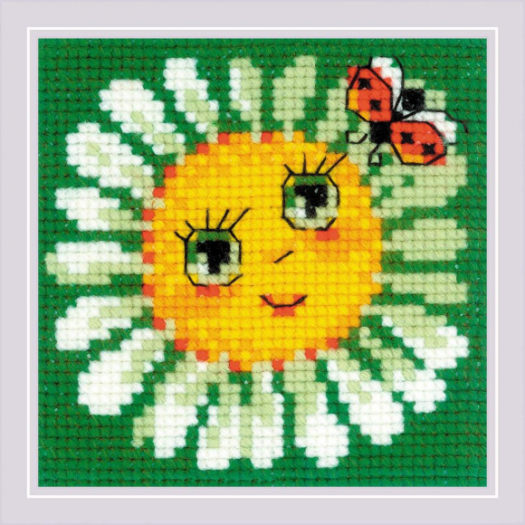 Набор для вышивания РИОЛИС арт.2085 Ромашка 10х10 см