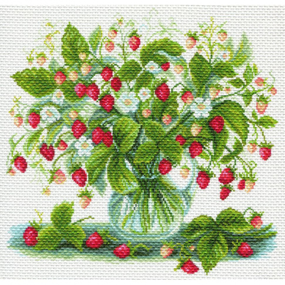 Рисунок на канве МАТРЕНИН ПОСАД арт.41х41 - 1749 Земляничный букет