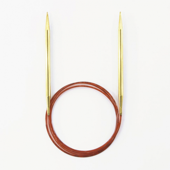 158252_Спицы круговые позолоченные с удлиненным кончиком, №6, 120 см