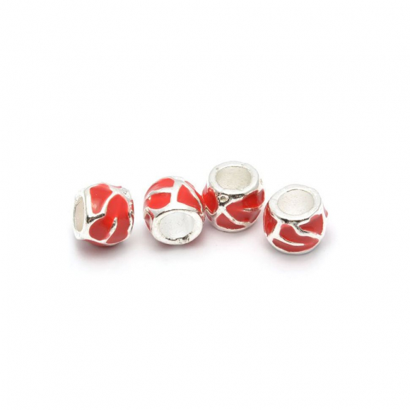 Бусины металлические с эмалью арт.PN-D10 цв.8 7х10мм, in ? 5мм