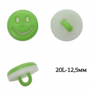 Пуговицы пластик Смайл TBY.P-2420 цв.08 зеленый 20L-12,5мм, на ножке, 400 шт
