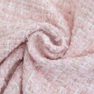 Ткань Твид Шанель 420 г кв.м 100% полиэстер шир.148 см арт.Р.36583.01 цв.01 розовый уп.25м Ткань Твид Шанель 420 г кв.м 100% полиэстер шир.148 см арт.Р.36583.01 цв.01 розовый уп.25м