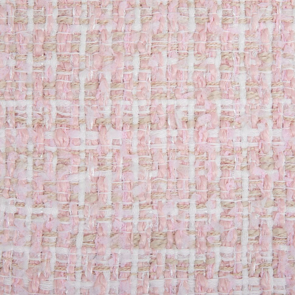 Ткань Твид Шанель 420 г кв.м 100% полиэстер шир.148 см арт.Р.36583.01 цв.01 розовый уп.25м