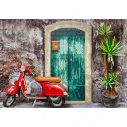 Кристальная мозаика на холсте ФРЕЯ арт.ALVR-221 Мопед 50х35 см