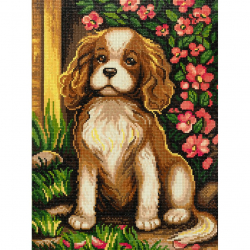 Кристальная мозаика на подрамнике ФРЕЯ арт.ALPD-018 Щенок на солнце 30х40 см