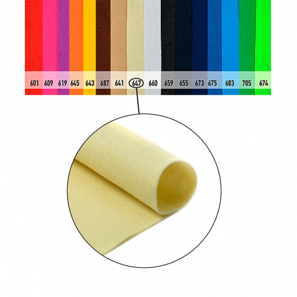 Фетр в рулоне жесткий Magic 4 Hobby 1мм 100см арт.FLT-H2 уп.1м цв.647 топ.молоко