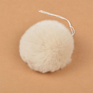 Помпон натуральный арт.RUS.PNK3.12 Кролик рекс 6-7см цв.бежевый А