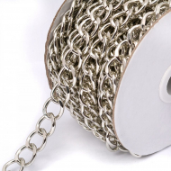 Цепочка 12х15х2,4мм, TBY-1942-4 металл цв.никель рул.10м